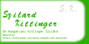 szilard kittinger business card